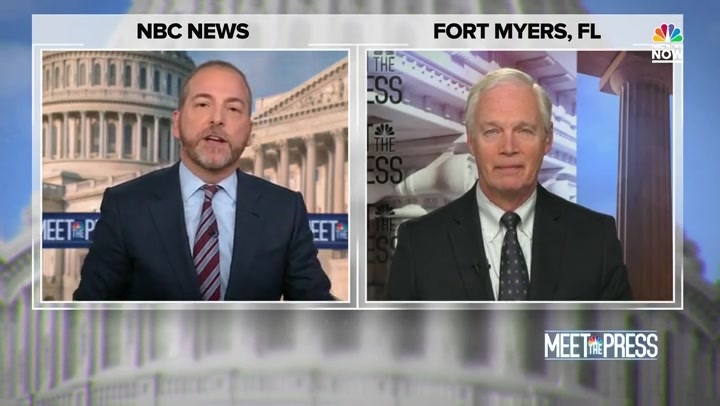 NBC journalist Chuck Todd and Sen. Ron Johnson (R-WI) speak on a segment of NBC's 