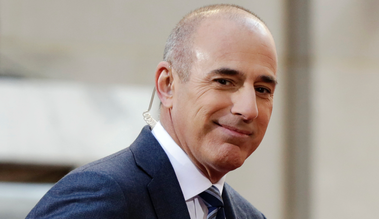 FILE - In this April 21, 2016, file photo, Matt Lauer, co-host of the NBC "Today" television program, appears on set in Rockefeller Plaza, in New York. A new book by Ronan Farrow, a former NBC News employee who now works at The New Yorker, names the accuser whose story that Lauer raped her in a Sochi hotel room led to his dismissal. Lauer denied the charges in an angry and defiant letter released by his lawyer Wednesday, Oct. 9, 2019, and said that his public silence since his firing had been a mistake. (AP Photo/Richard Drew, File)