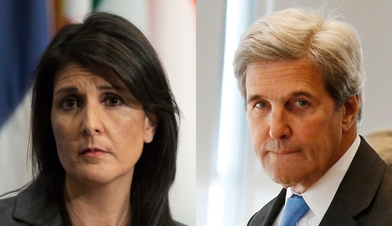 Nikki Haley and John Kerry.
