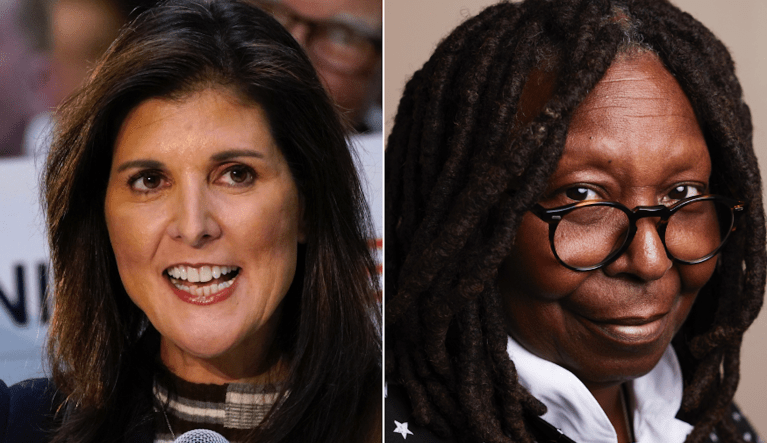Nikki Haley (left) and Whoopi Goldberg (right).