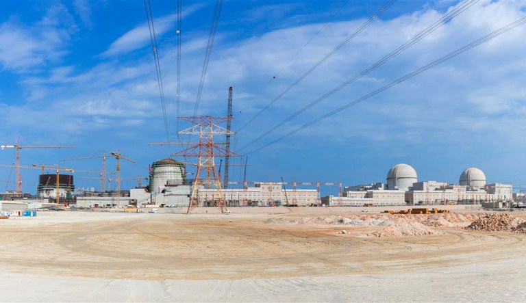 This undated photograph released by the United Arab Emirates' state-run WAM news agency, shows the under-construction Barakah nuclear power plant in Abu Dhabi's Western desert. The UAE on Sunday denied a claim by Yemen's Shiite rebels that a rebel-fired missile targeted the plant.