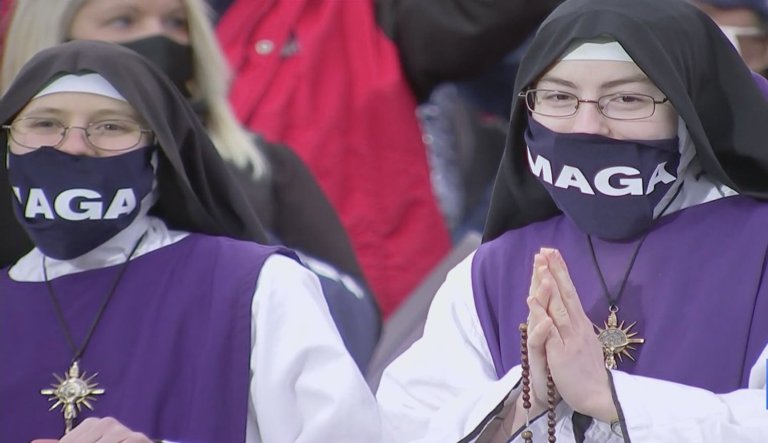 Trump rally nuns say it is their ‘joyful duty’ to support anti-abortion President Trump