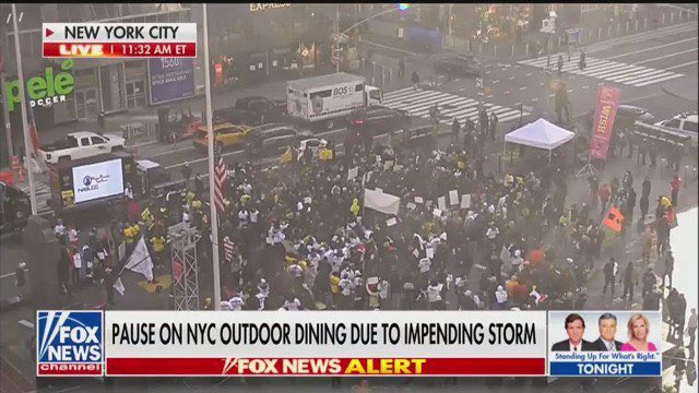 Crowds gather in New York City to protest harsh restrictions on restaurants