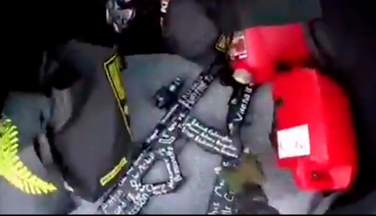 This image taken from the alleged shooterâs video, which was filmed Friday, March 15, 2019, shows a gun in his vehicle in New Zealand.