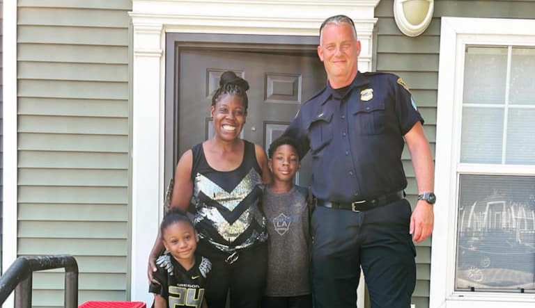 Cleveland Police Sgt. Ray OâConnor thanked Tomika Johnson and her family for their efforts in saving his life after he was stung by two bees.