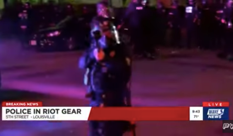 ‘I’m getting shot!’: Louisville police officer shoots pepper bullets at news crew