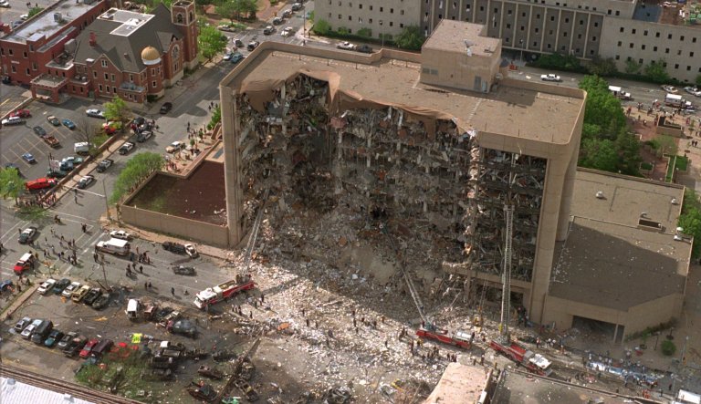 The Alfred Murrah Federal Building in Oklahoma City.