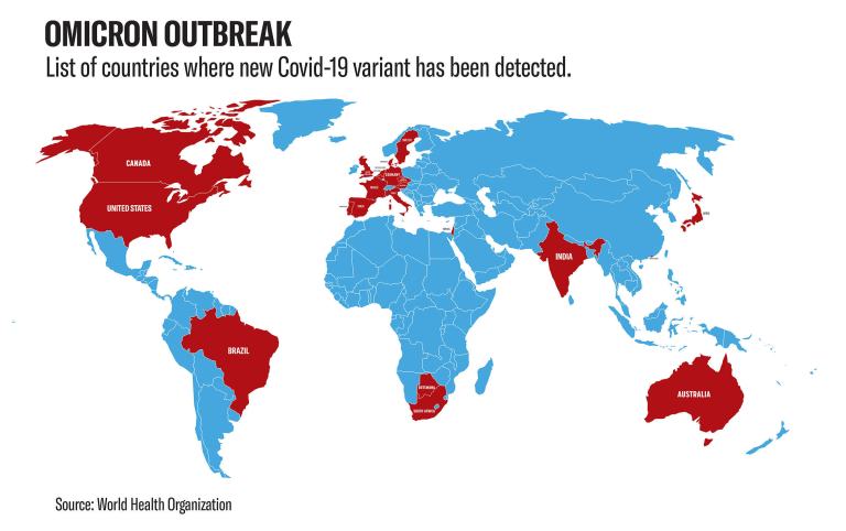 Omicron cases confirmed in five states