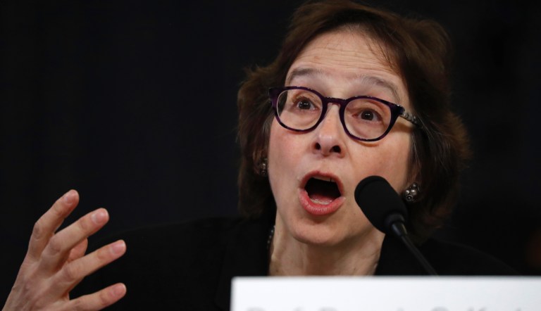 Constitutional law expert Stanford Law School professor Pamela Karlan testifies during a hearing before the House Judiciary Committee on the constitutional grounds for the impeachment of President Donald Trump, Wednesday, Dec. 4, 2019, on Capitol Hill in Washington.                                      