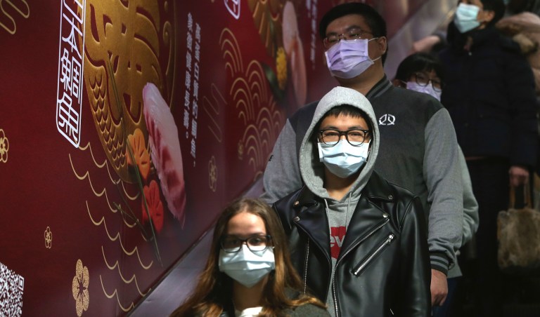 People wear masks at a metro station in Taipei, Taiwan, Tuesday, Jan. 28, 2020. According to the Taiwan Centers of Disease Control (CDC) Tuesday, the eighth case diagnosed with the 2019 novel coronavirus (2019-nCoV) has been confirmed in Taiwan. 