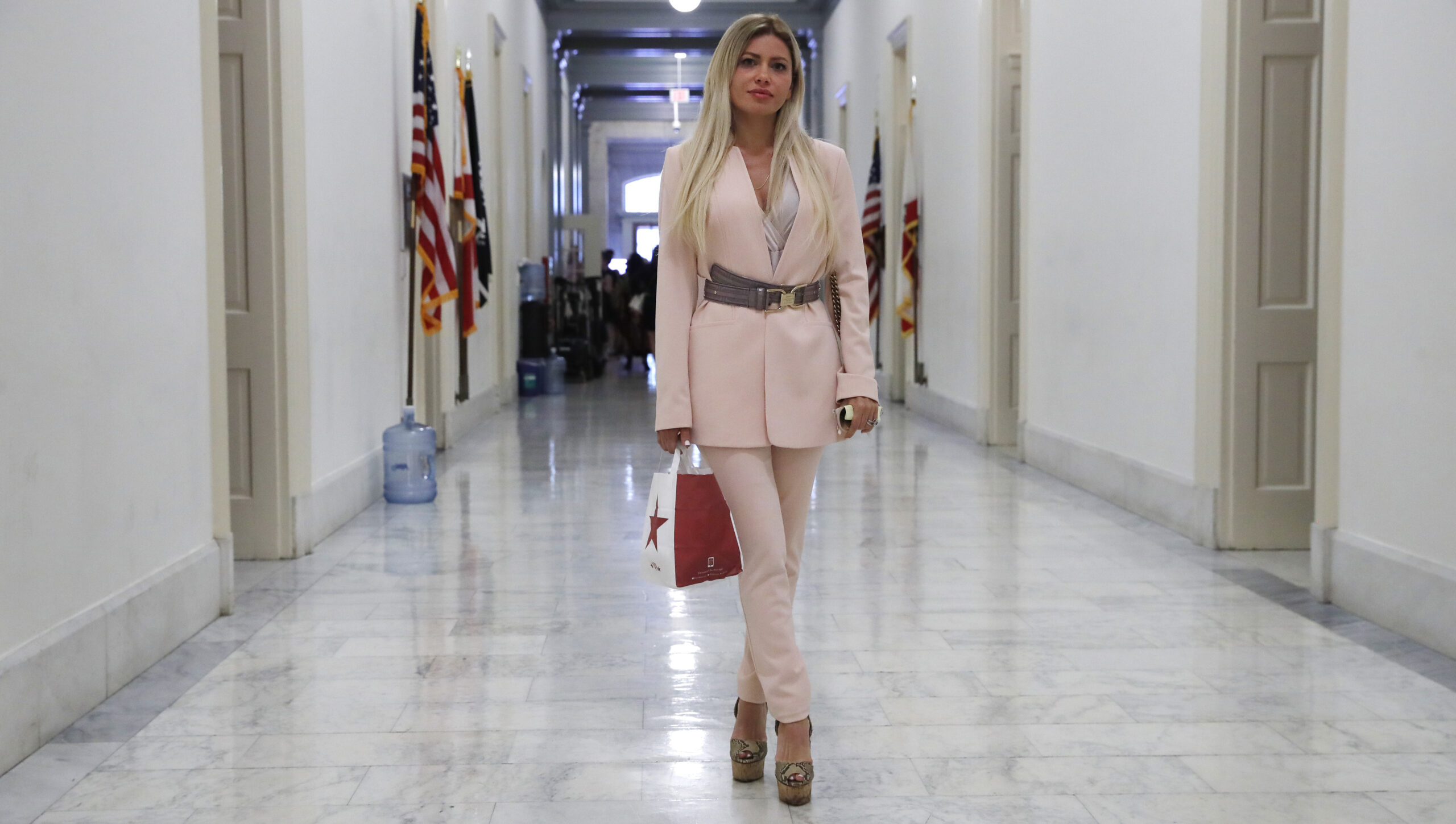 Simona Mangiante Papadopoulos uses seductive shots to promote husband George’s pro-Trump book