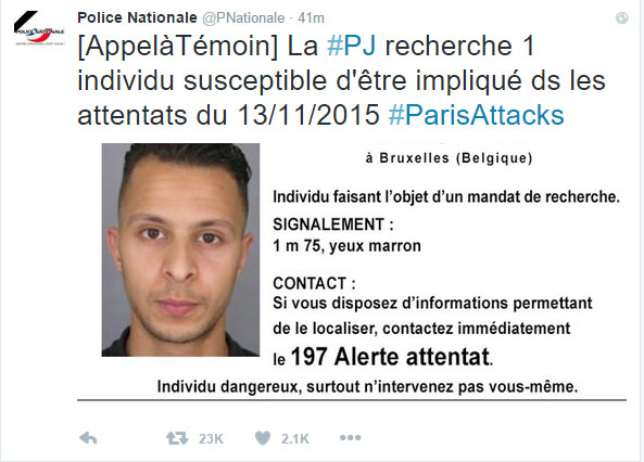 Paris attacks suspect on the run, French officials say