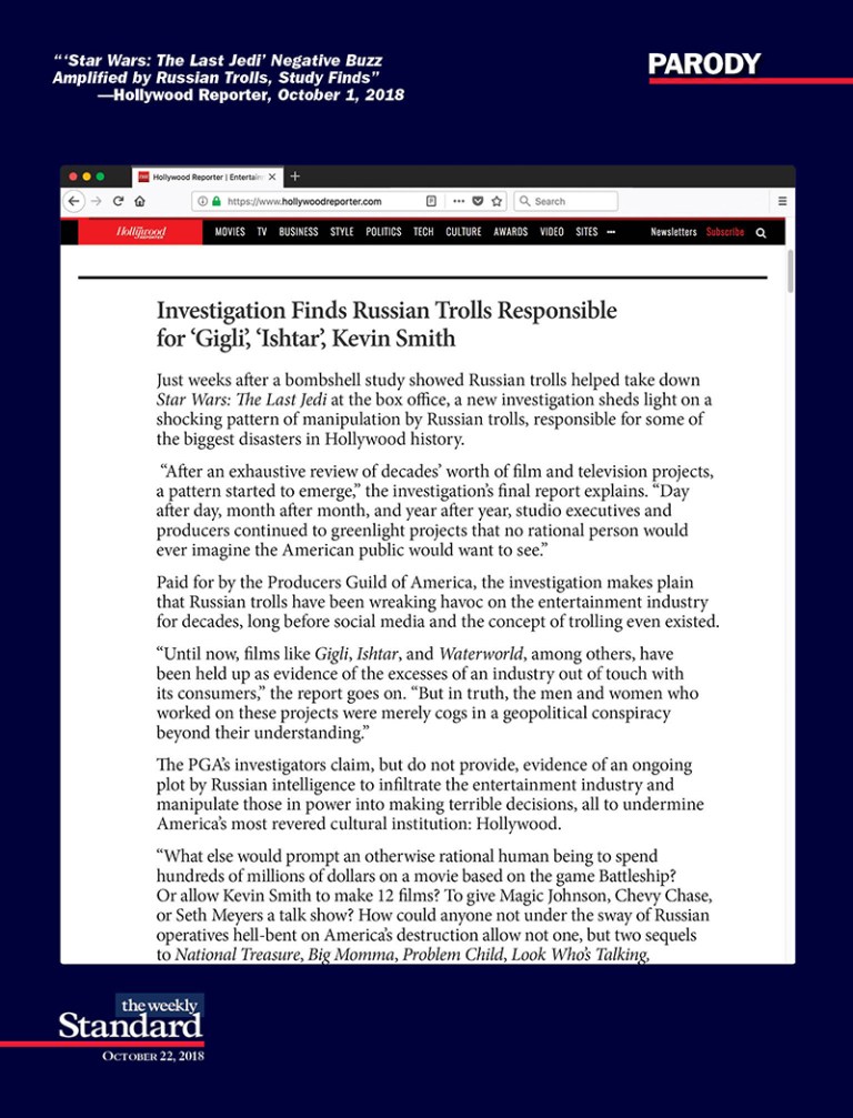 Russia Meddles in Hollywood