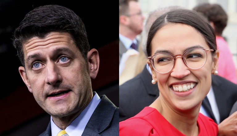Paul Ryan and Alexandria Ocasio-Cortez