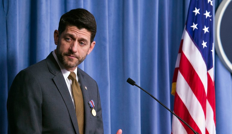 Speaker of the House Paul Ryan, of Wis., speaks after Secretary of Defense Jim Mattis awarded him with the Department of Defense Medal for Distinguished Public Service at the Pentagon, in Washington, Wednesday, Nov. 28, 2018.