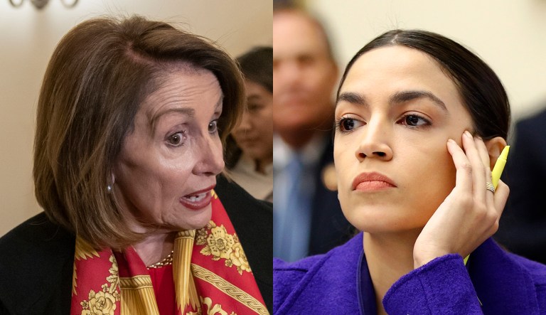 Reps. Nancy Pelosi and Alexandria Ocasio-Cortez are pictured.