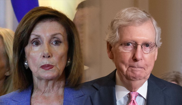 Nancy Pelosi and Mitch McConnell are seen.