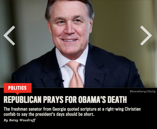 Senator slams press for saying he prayed for Obama’s death