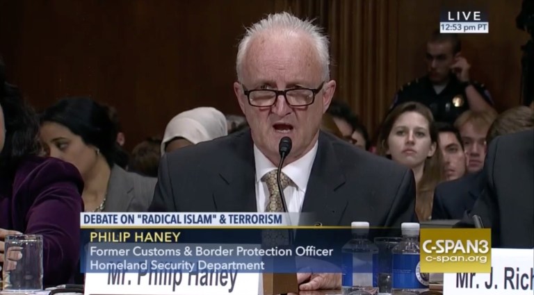 Former DHS official Philip Haney testifies before the Senate Judiciary Committee - Debate on "Radical Islam" and Terrorism / June 28, 2016