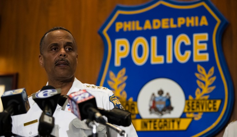 Philadelphia Police Commissioner Richard Ross speaks with members of the media during a news conference in Philadelphia, Wednesday, June 19, 2019.