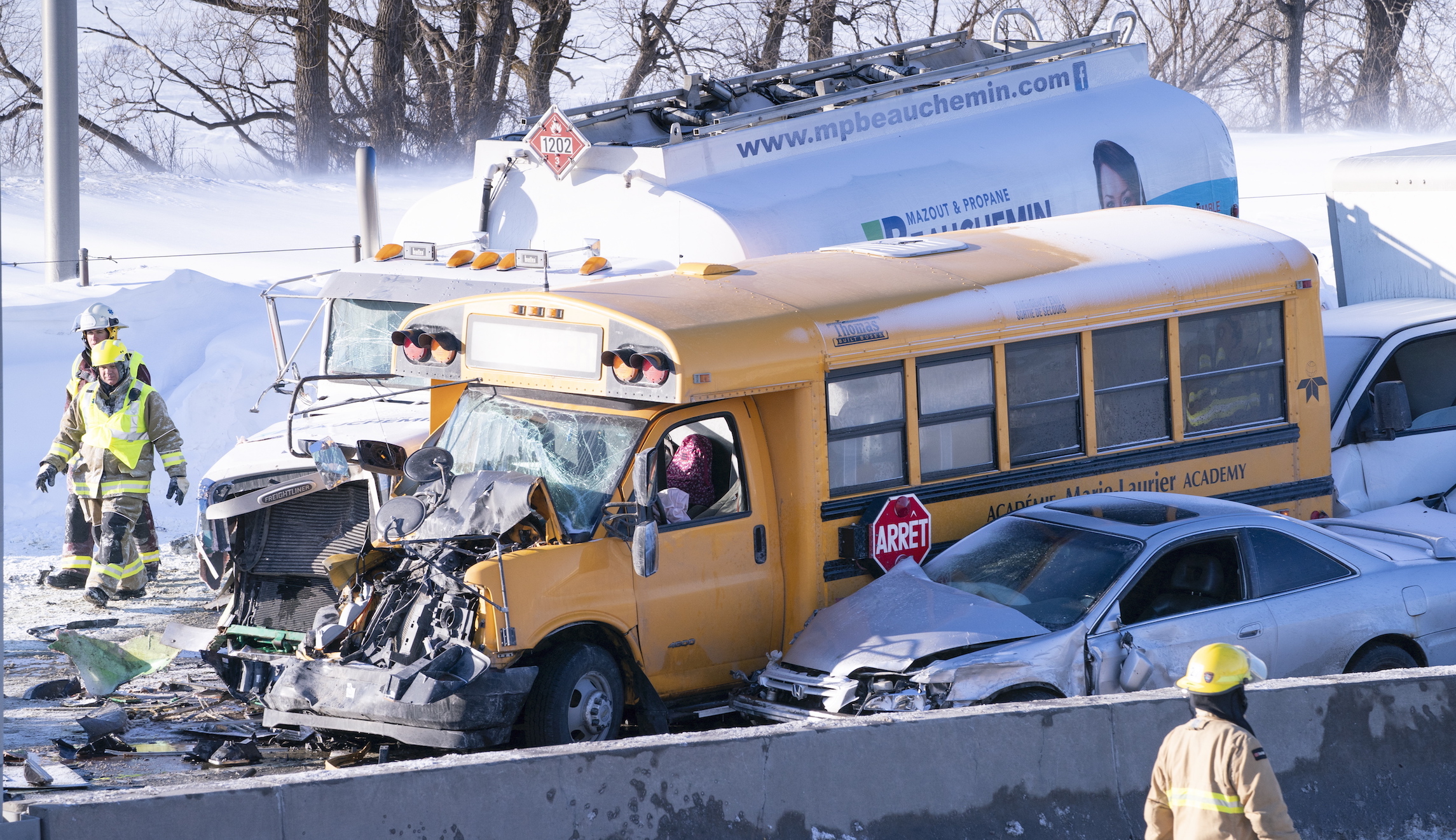 Two dead and 70 injured after 200-car pileup in Montreal