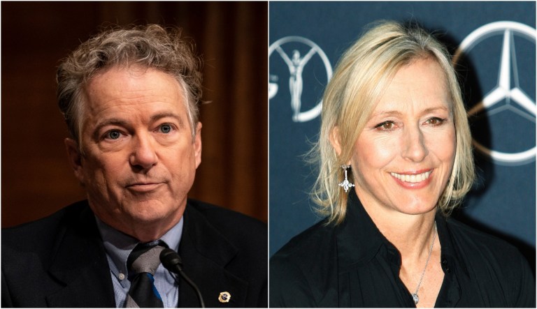 Rand Paul and Martina Navratilova.