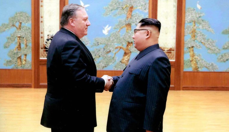 In this image released by the White House, then-CIA director Mike Pompeo shakes hands with North Korean leader Kim Jong Un in Pyongyang, North Korea, during a 2018 East weekend trip. President Donald Trump revealed more information about Pompeo's secret trip to North Korea, saying Pompeo wasn't supposed to meet with Kim, but that they ended up talking for more than an hour. Pompeo, who won Senate confirmation April 26, to become secretary of state, was the most senior U.S. official to meet a North Korean leader since 2000.