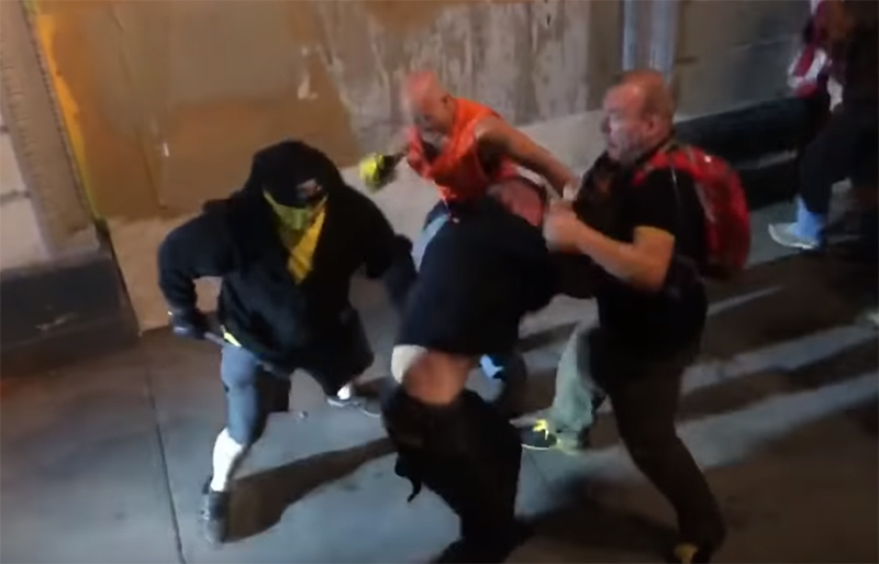 Bear spray, clubs used in violent clashes between protesters in Portland