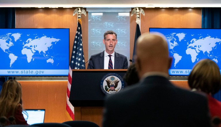 ‘They are sitting in the same room now’: US touts peace talks as Taliban offensive continues