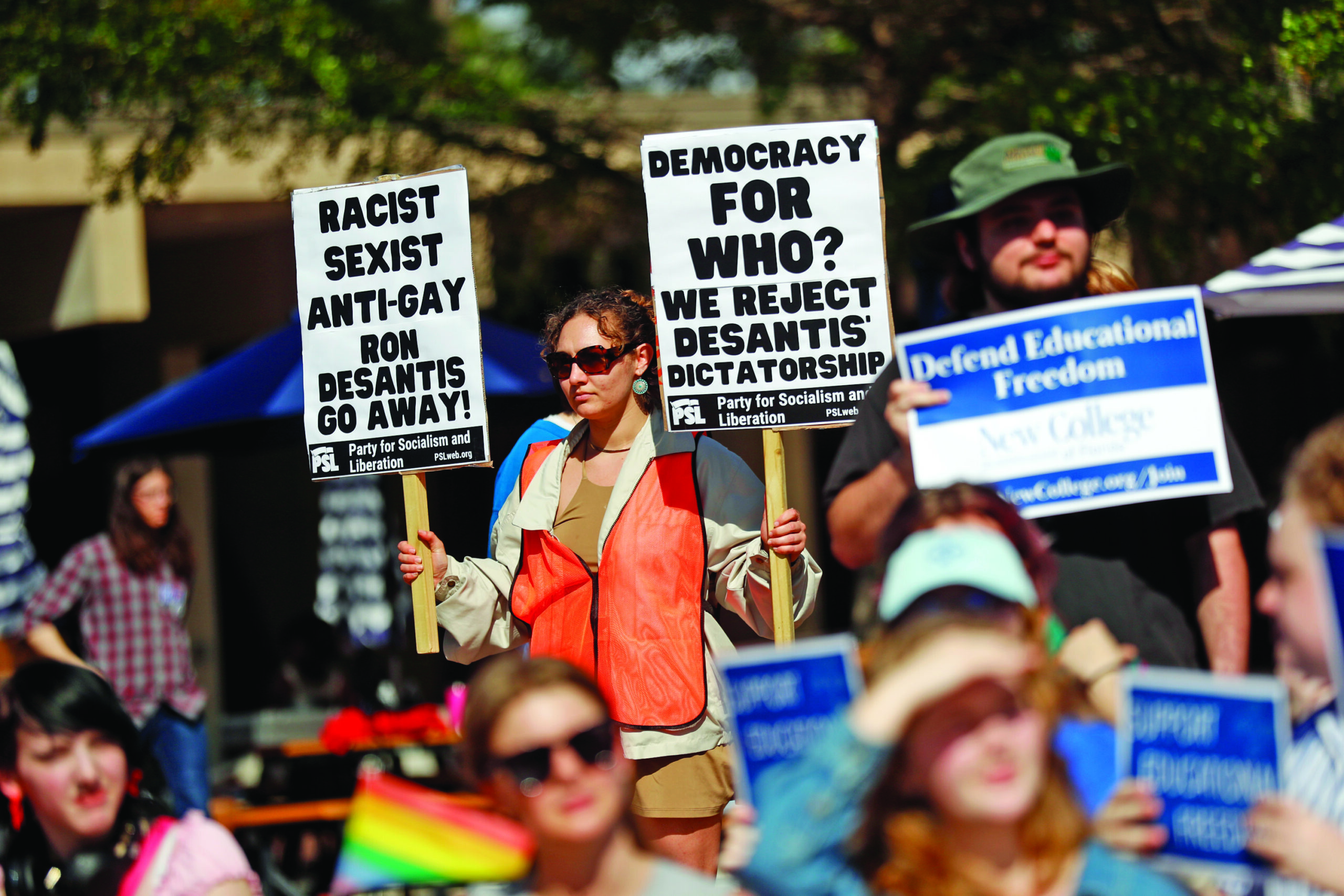 Demonstrators Protest As Governor DeSantis Appoints New College of Florida Board