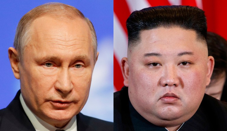 Vladimir Putin of Russia and Kim Jong Un of North Korea are shown.