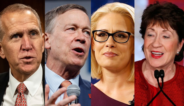 Thom Tillis, Cory Gardner, Martha McSally, and Susan Collins
