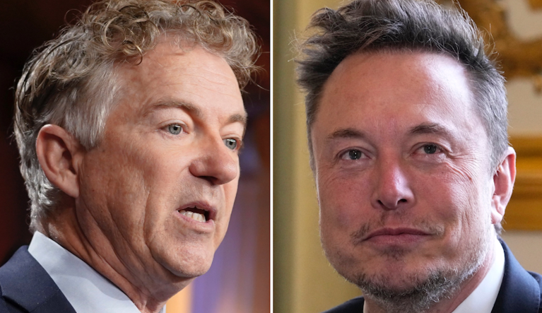 Sen. Rand Paul (R-KY), left, and Tesla CEO Elon Musk.