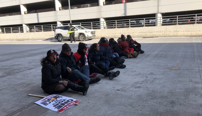 Rashida Tlaib arrested protesting with airline workers