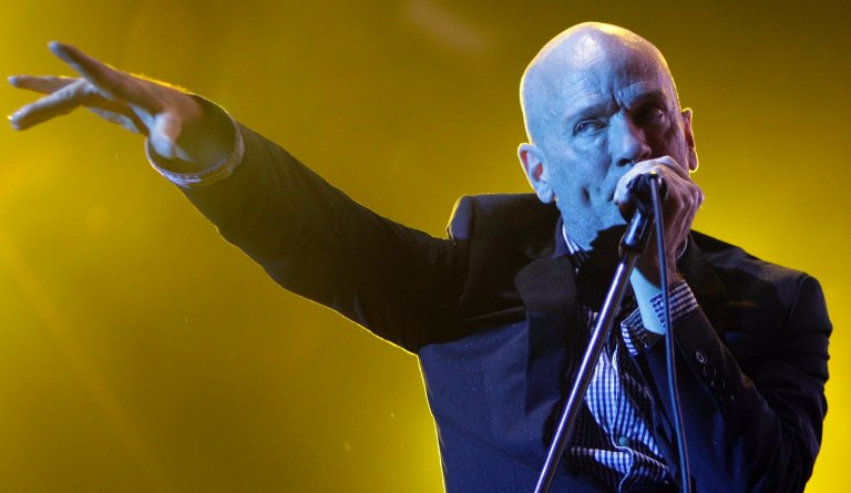 Michael Stipe, singer of US band R.E.M., performs on the main stage during the 33rd Paleo Festival, in Nyon, Switzerland, Sunday , July 27, 2008. 