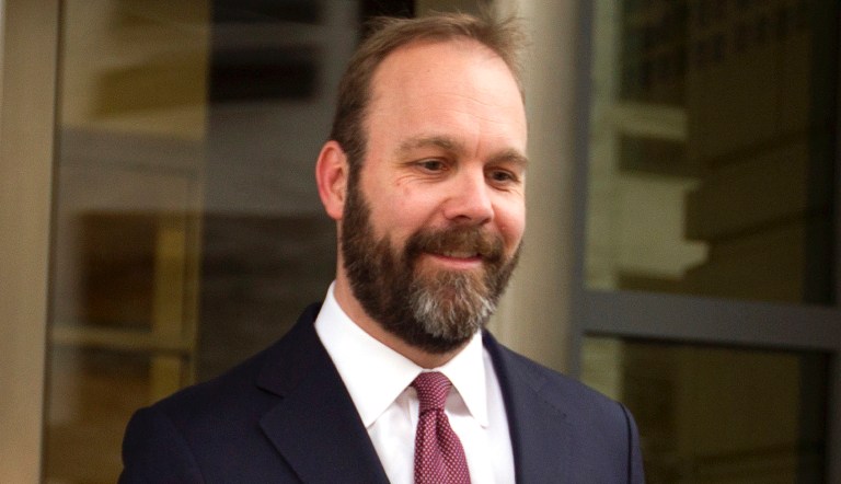 Rick Gates leaves federal court in Washington, Friday, Feb. 23, 2018. Gates, a former top adviser to President Donald Trump's campaign pleaded guilty in the special counsel's Russia investigation to federal conspiracy and false statements charges.