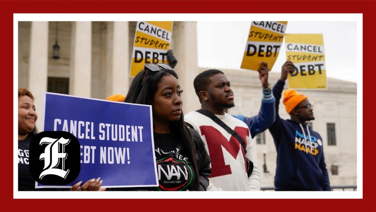 Students protest outside the Supreme Court