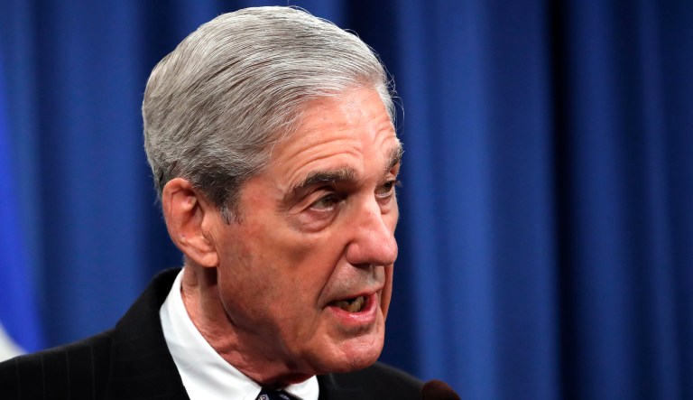 Special counsel Robert Mueller speaks at the Department of Justice Wednesday, May 29, 2019, in Washington, about the Russia investigation.