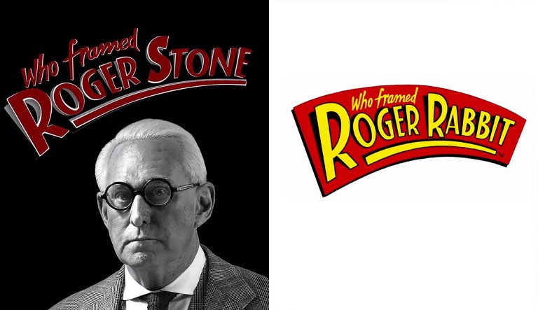 A photo suggests Roger Stone was framed.