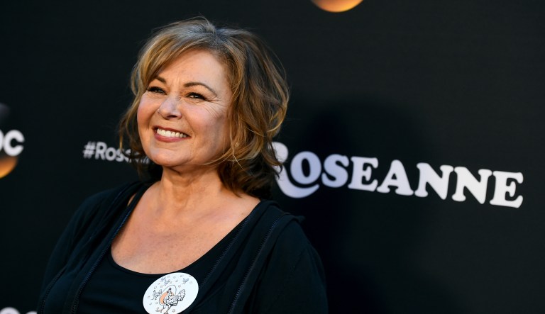 FILE - In this March 23, 2018, file photo, Roseanne Barr arrives at the Los Angeles premiere of "Roseanne" on Friday in Burbank, Calif. President Donald Trump called Barr after an estimated 18.4 million viewers tuned in for the reboot of "Roseanne." Speaking by telephone on ABCâs âGood Morning Americaâ Thursday, March 29, Barr said Wednesday nightâs call was pretty exciting.