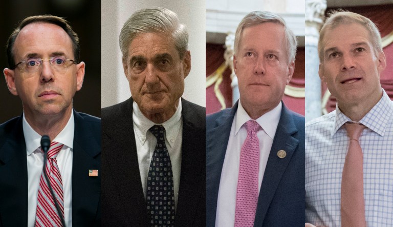 Rod Rosenstein Robert Mueller Mark Meadows Jim Jordan.