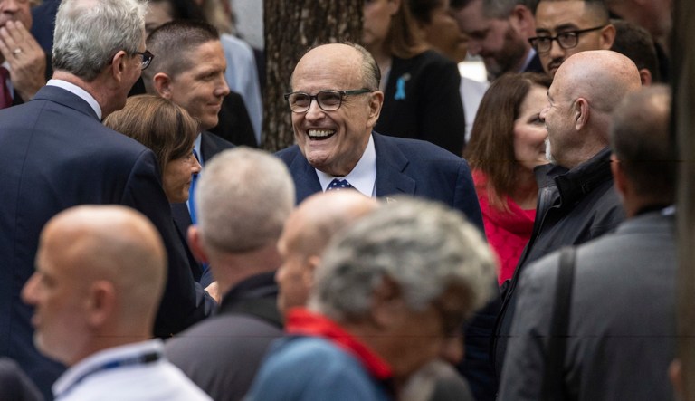 Former Mayor of New York City Rudy Giuliani attends 9/11 memorial service