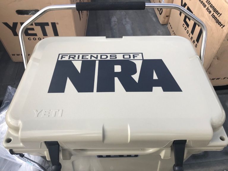 Yeti has cut ties to the NRA. Here is one of their coolers on eBay.