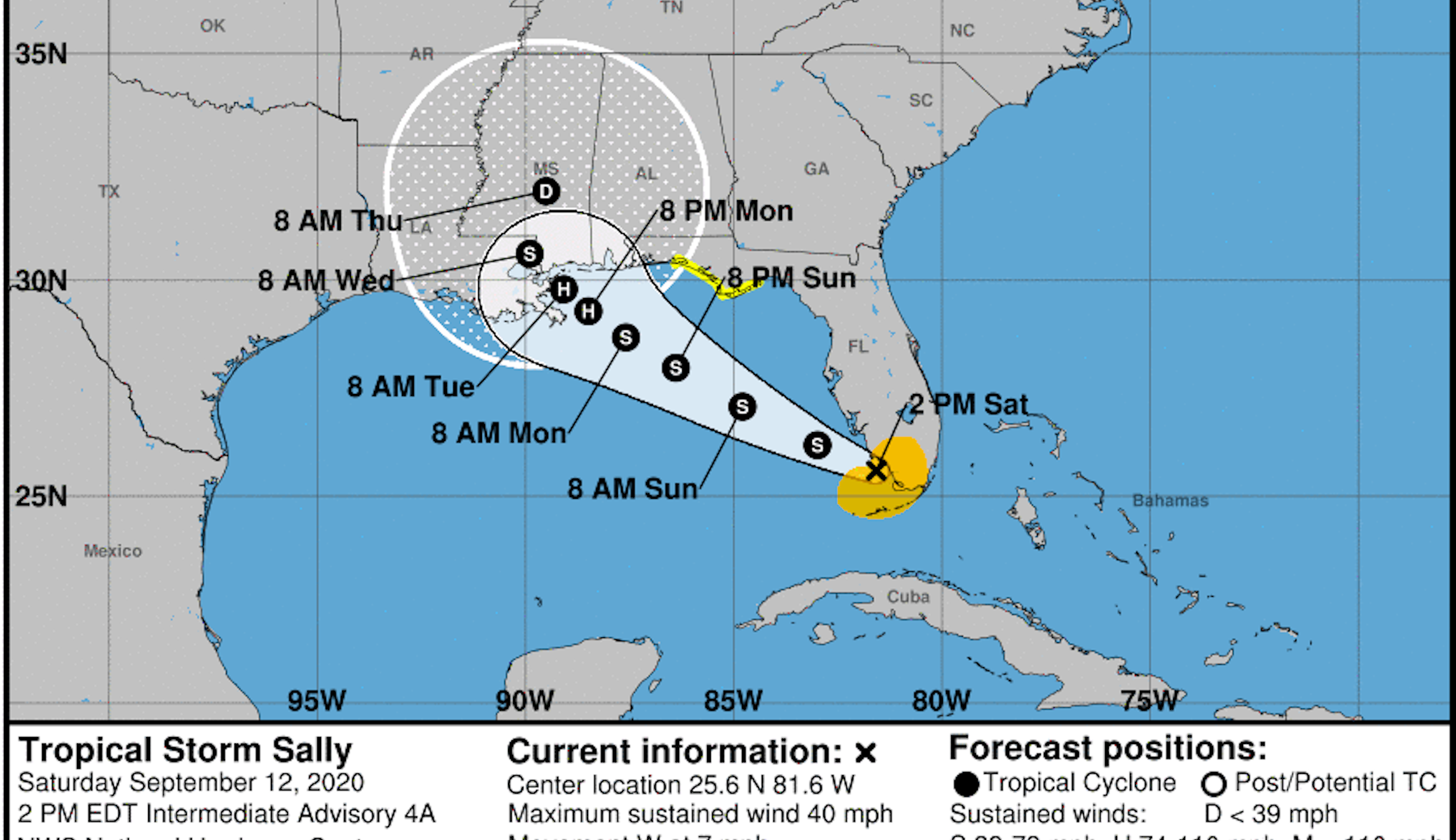 Tropical Storm Sally forms off coast of southwest Florida