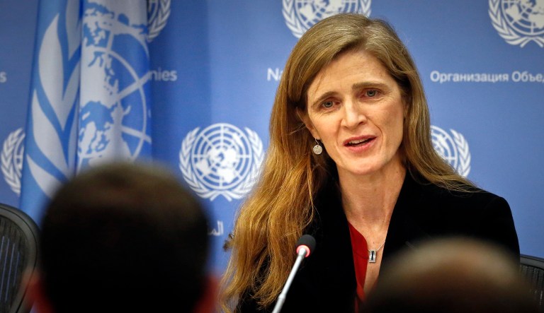 United States U.N. Ambassador Samantha Power speaks during her final press conference, Friday, Jan. 13, 2017 at U.N. headquarters.