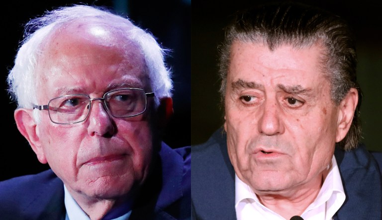 Pictured are Bernie Sanders, left, and Haim Saban, right.