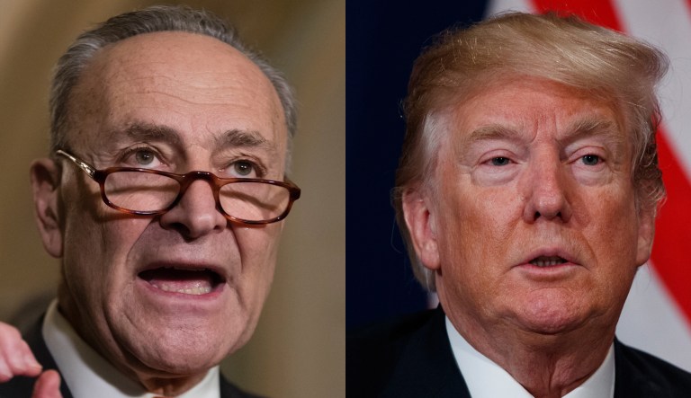 Chuck Schumer and Donald Trump.