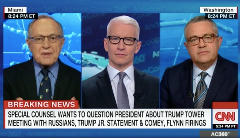 Jeffrey Toobin accuses Alan Dershowitz of ‘carrying water’ for Trump