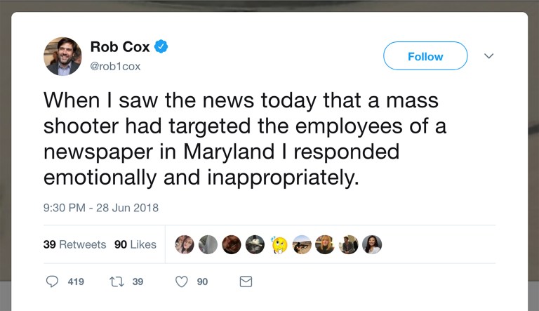 Reuters editor apologizes for calling out Trump for anti-press rhetoric after Annapolis newsroom shooting