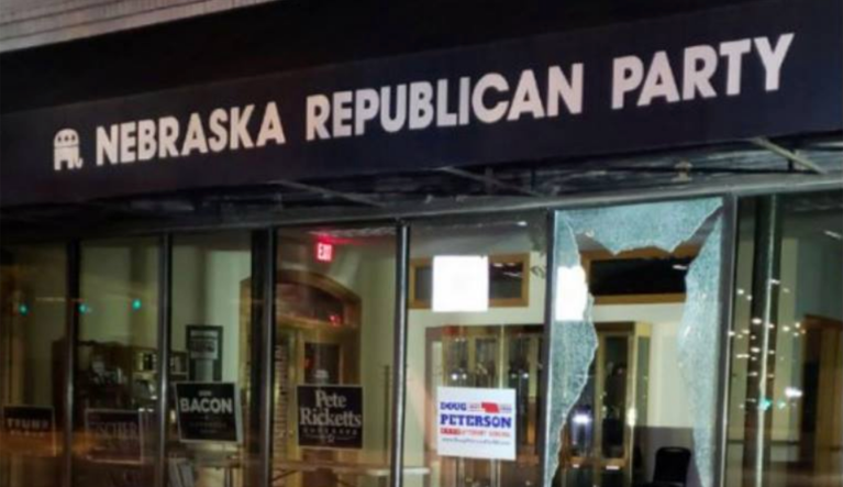 Nebraska GOP official blames Democratic rhetoric for smashed windows, ‘abolish ICE’ graffiti at office